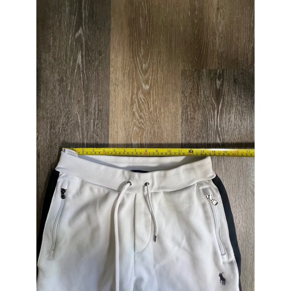 Polo Ralph Lauren Joggers‎ Mens S White Excellent Striped Tapered Sweatpants